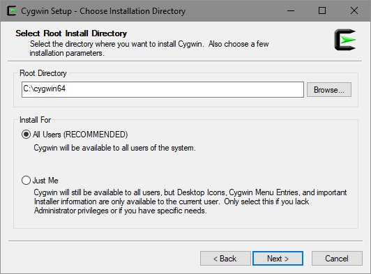 Select Root Directory