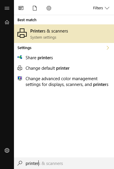 Printers Start Menu